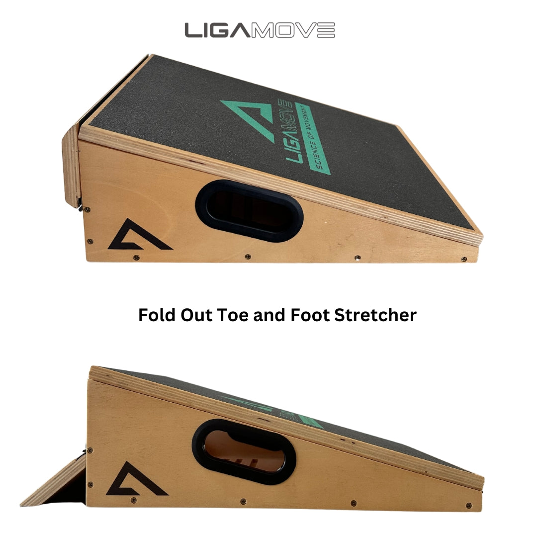3-in-1 Slant Board: Adjustable Calf Stretcher, Fold Out Toe and Foot Stretcher and Foot Massage Roller