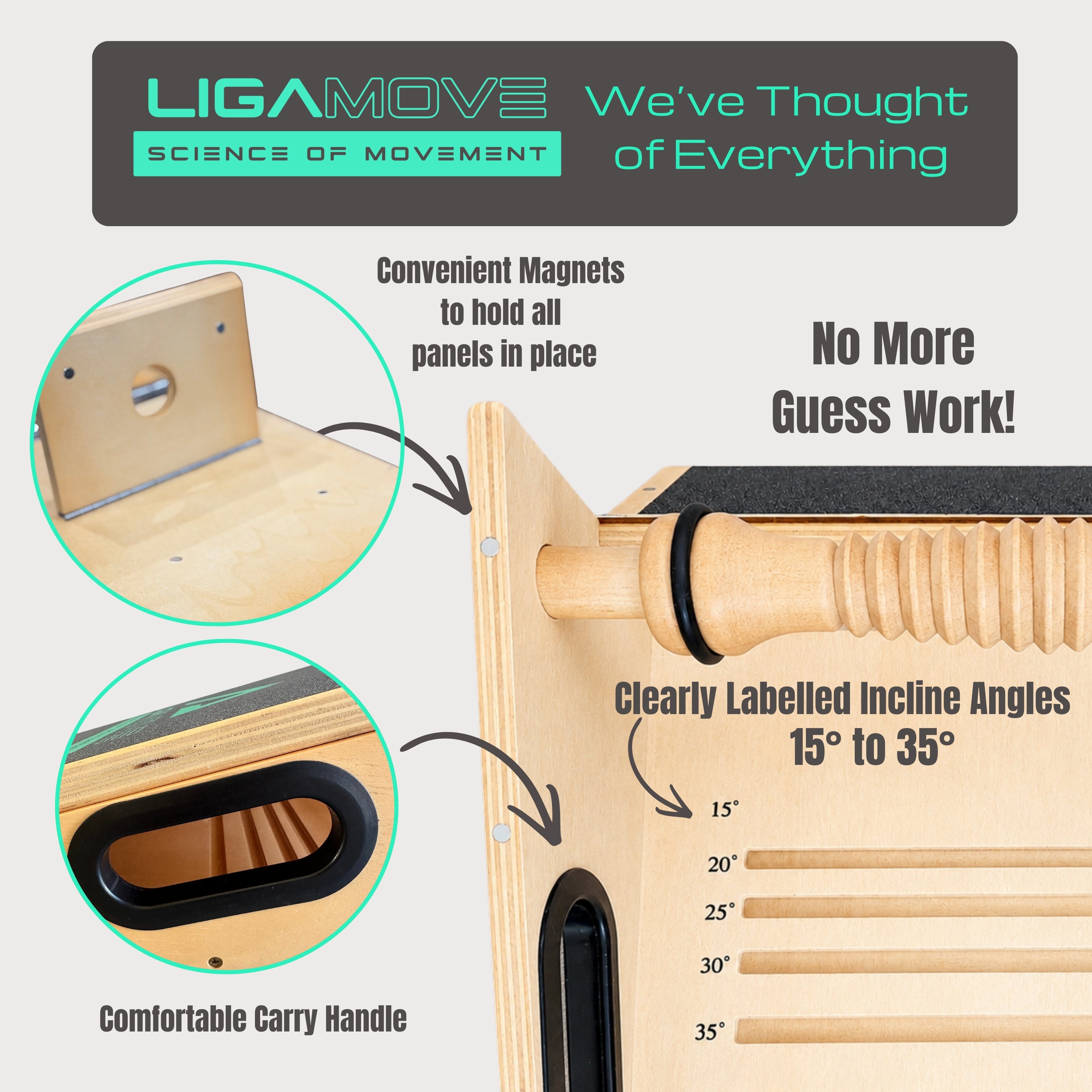 3-in-1 SLANT BOARD: Adjustable Calf Stretcher, Fold Out Toe and Foot Stretcher and Foot Massage Roller