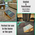 3-in-1 SLANT BOARD: Adjustable Calf Stretcher, Fold Out Toe and Foot Stretcher and Foot Massage Roller
