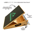 3-in-1 Slant Board: Adjustable Calf Stretcher, Fold Out Toe and Foot Stretcher and Foot Massage Roller