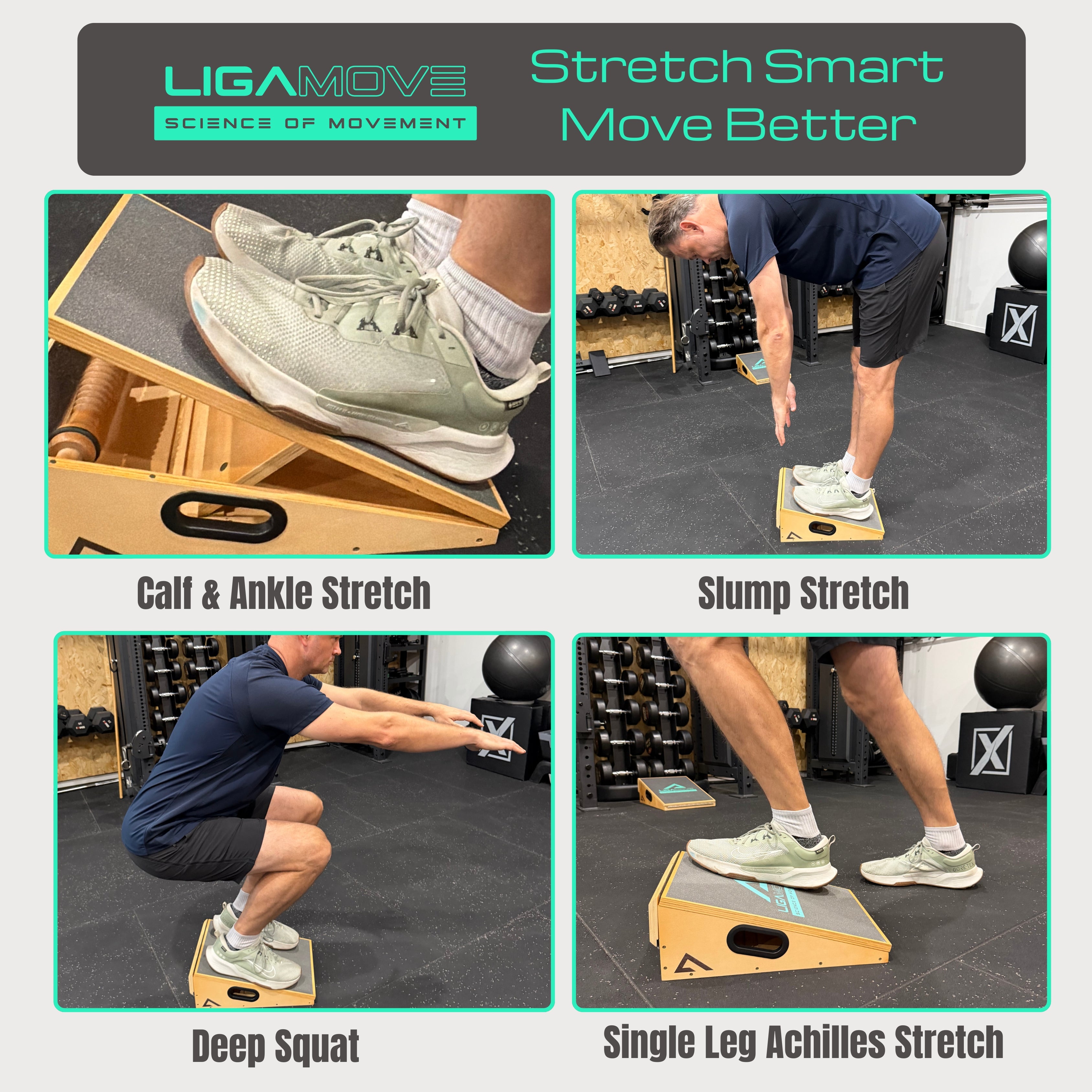 3-in-1 SLANT BOARD: Adjustable Calf Stretcher, Fold Out Toe and Foot Stretcher and Foot Massage Roller