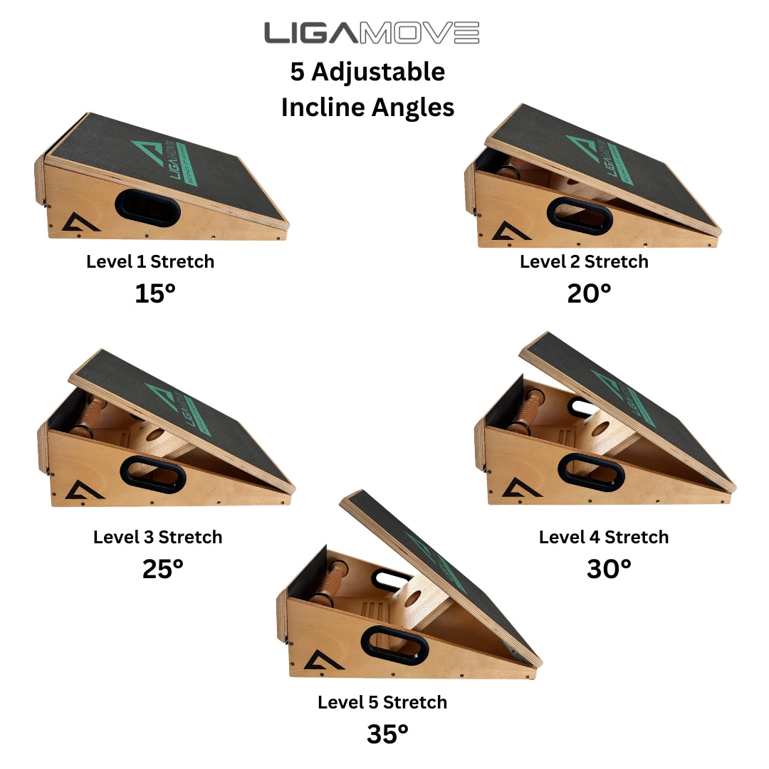 3-in-1 Slant Board: Adjustable Calf Stretcher, Fold Out Toe and Foot Stretcher and Foot Massage Roller